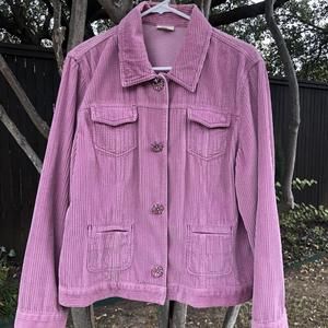 J.Jill Women’s Corduroy Jacket Pink Jewel Buttons 💓